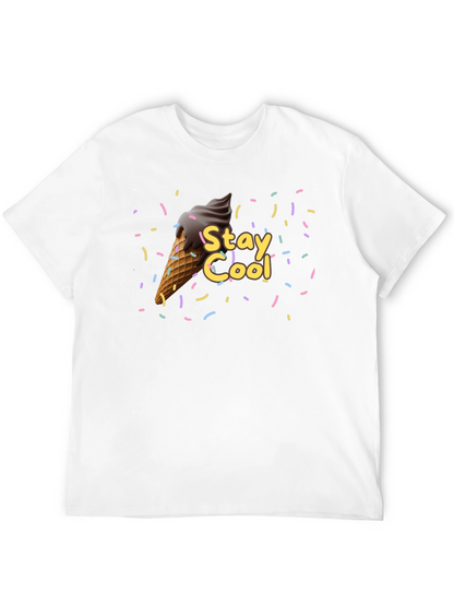 Camiseta Negra Stay Cool con Helado