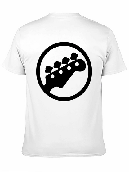 Camiseta Negra con Diseño de Cabeza de Guitarra Baja