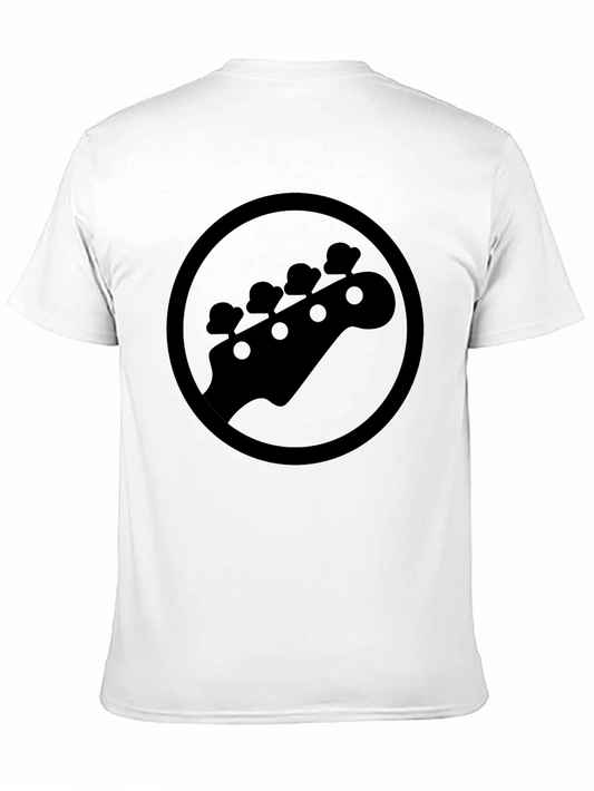 Camiseta Negra con Diseño de Cabeza de Guitarra Baja