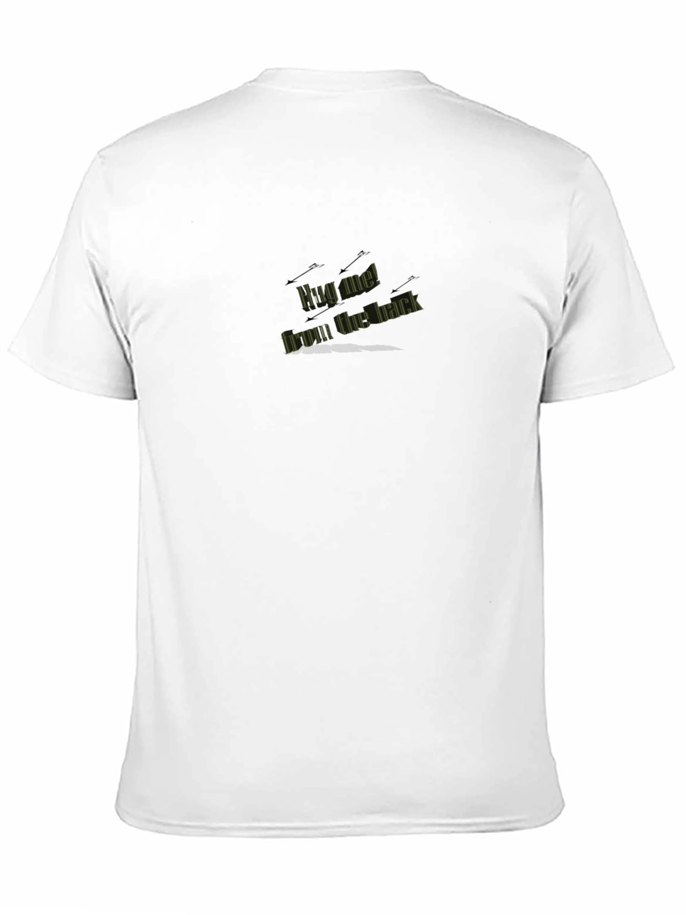 Camiseta Negra con Estampado ¡Abrázame! Desde la Espalda