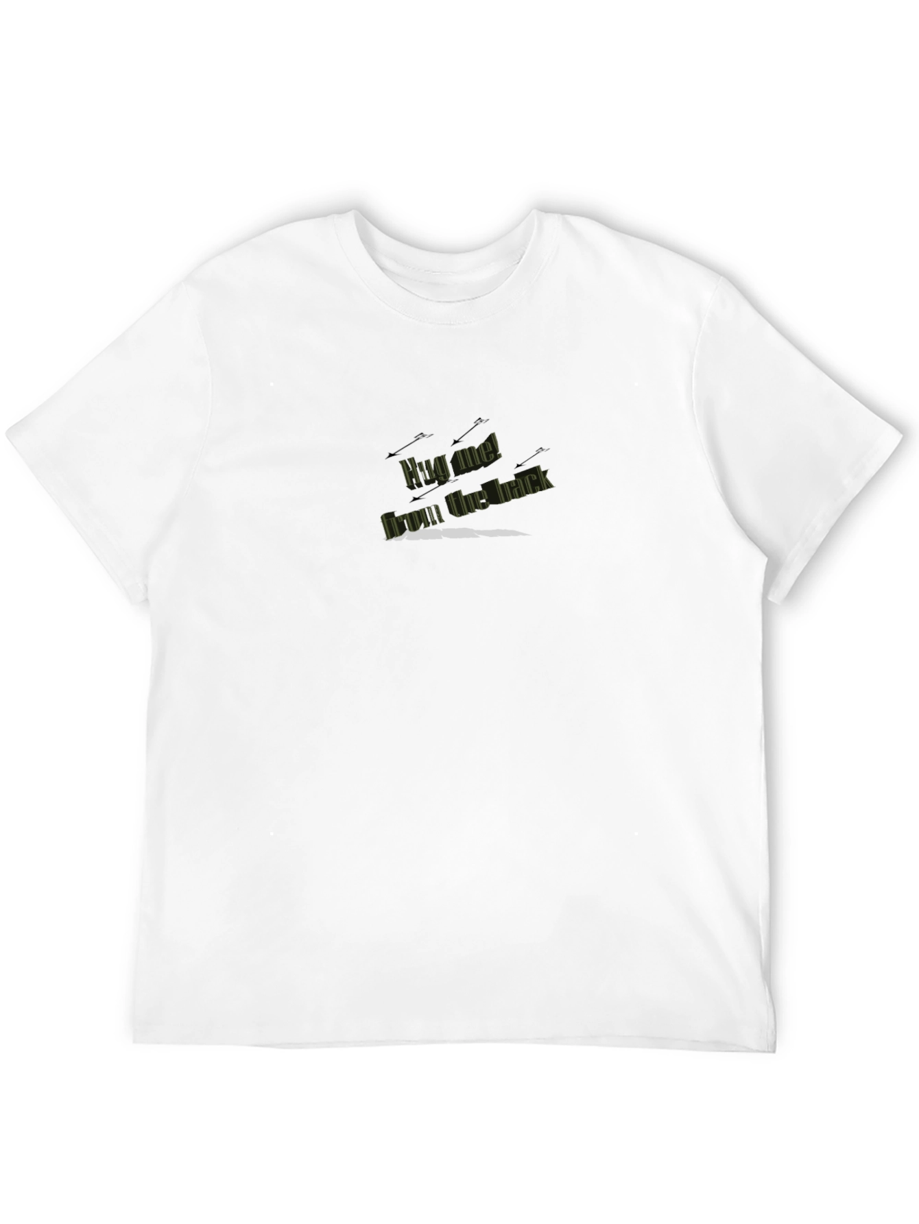 Camiseta Negra con Estampado ¡Abrázame! Desde la Espalda