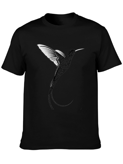 Camiseta Negra con Diseño de Colibrí