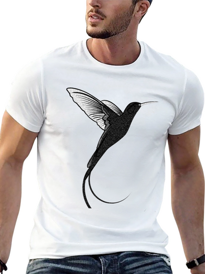 Camiseta Negra con Diseño de Colibrí