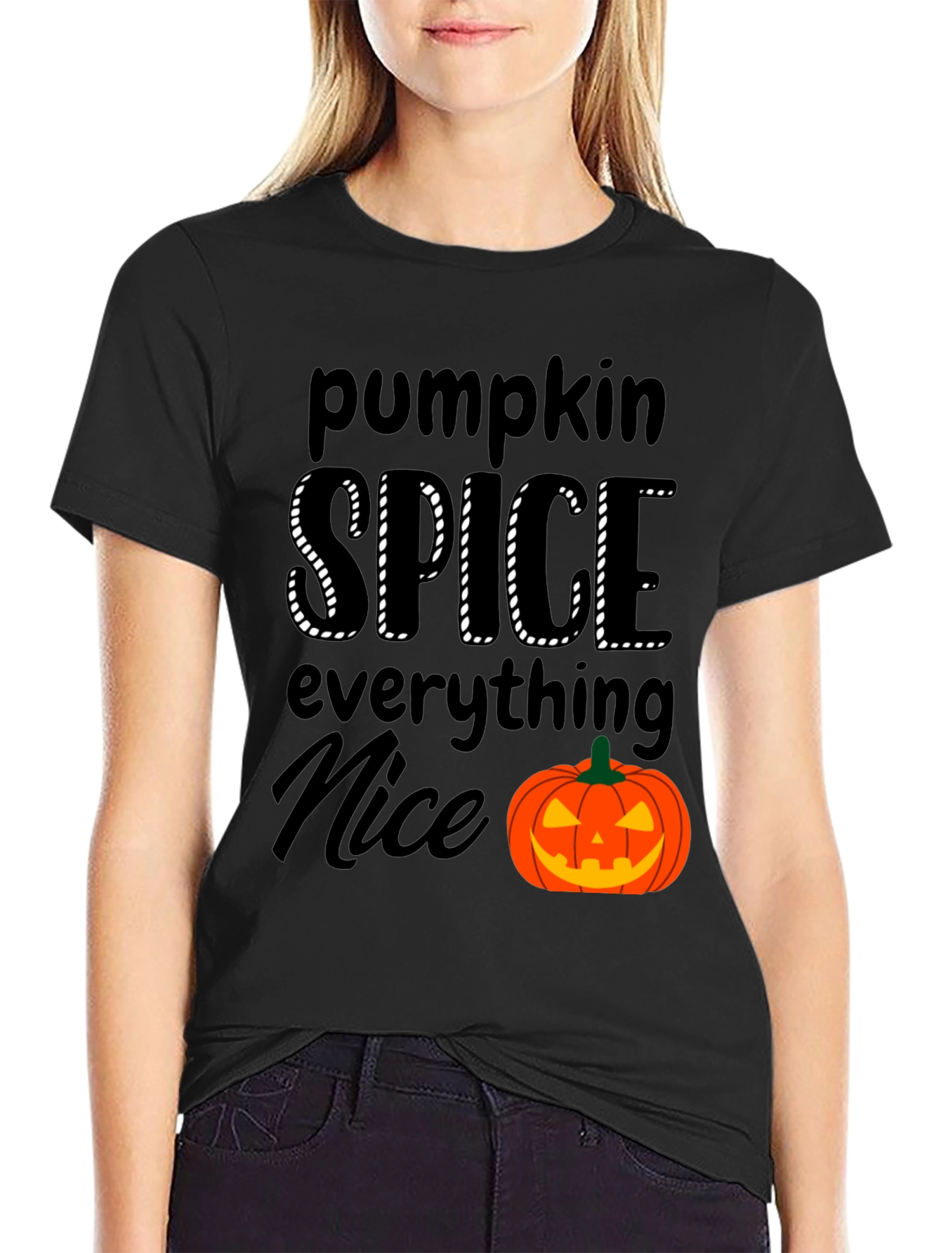 Camiseta Negra - Pumpkin Spice Everything Nice