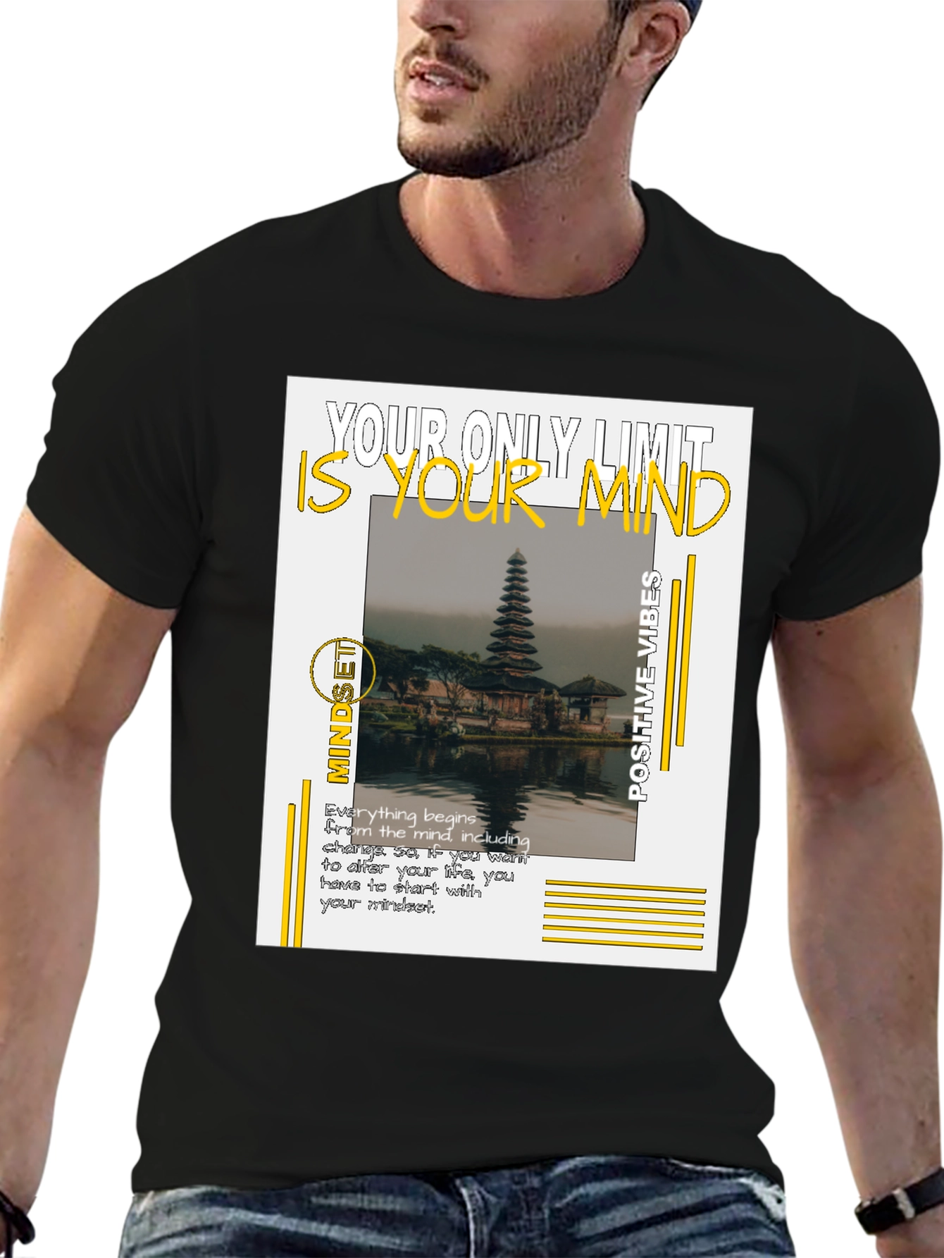 Camiseta Negra Motivacional: Tu Mente es el Límite