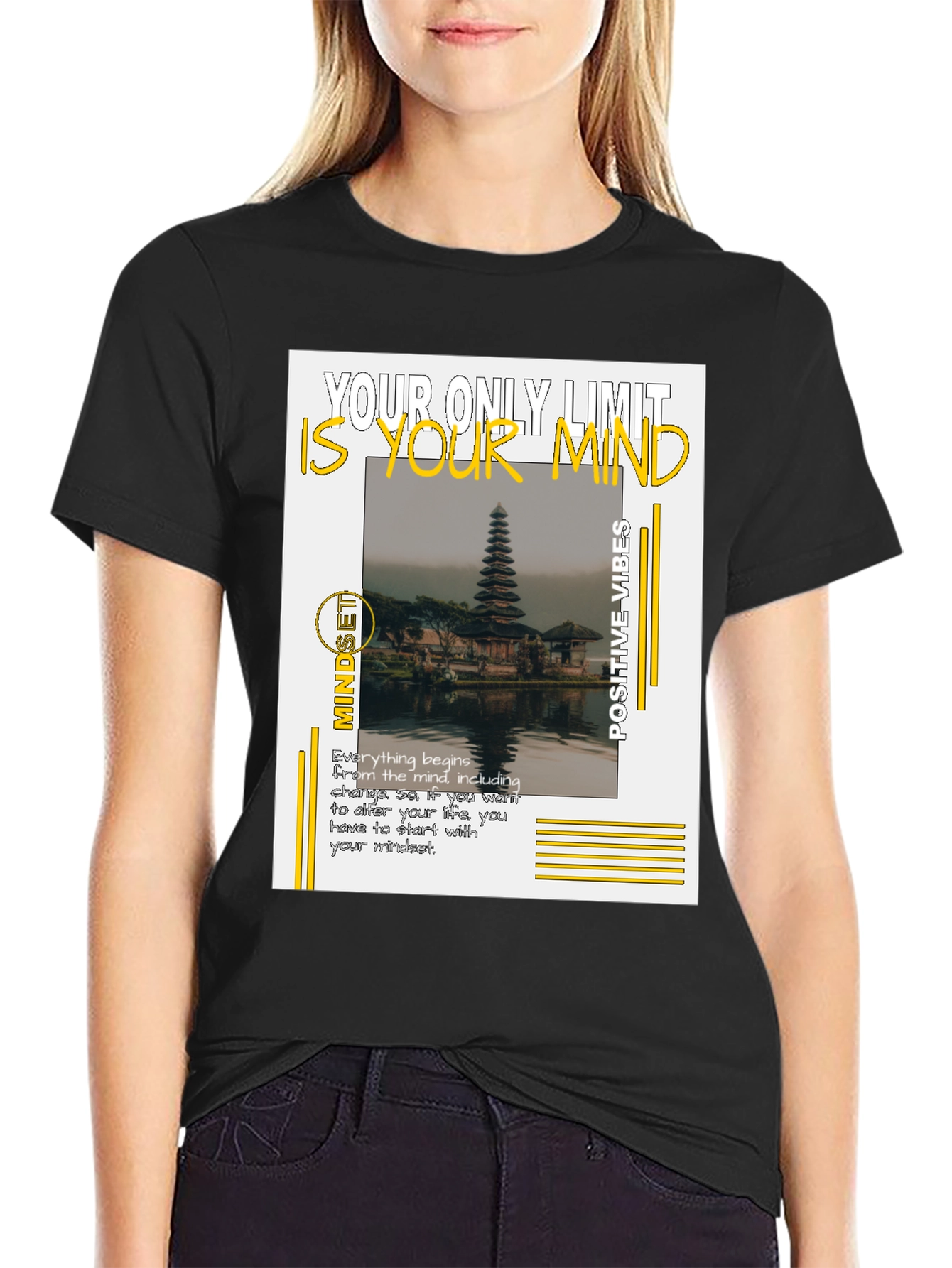 Camiseta Negra Motivacional: Tu Mente es el Límite