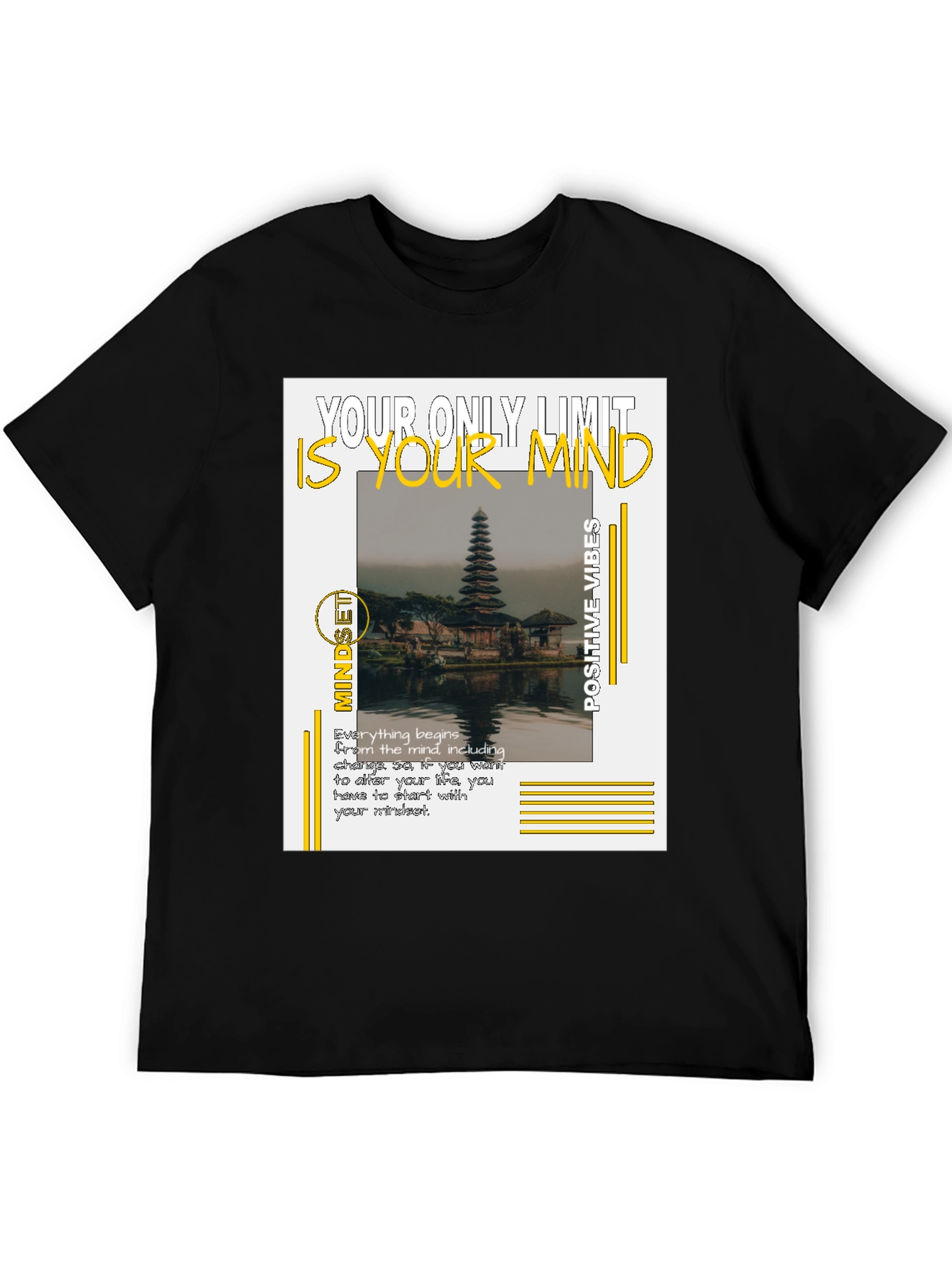 Camiseta Negra Motivacional: Tu Mente es el Límite