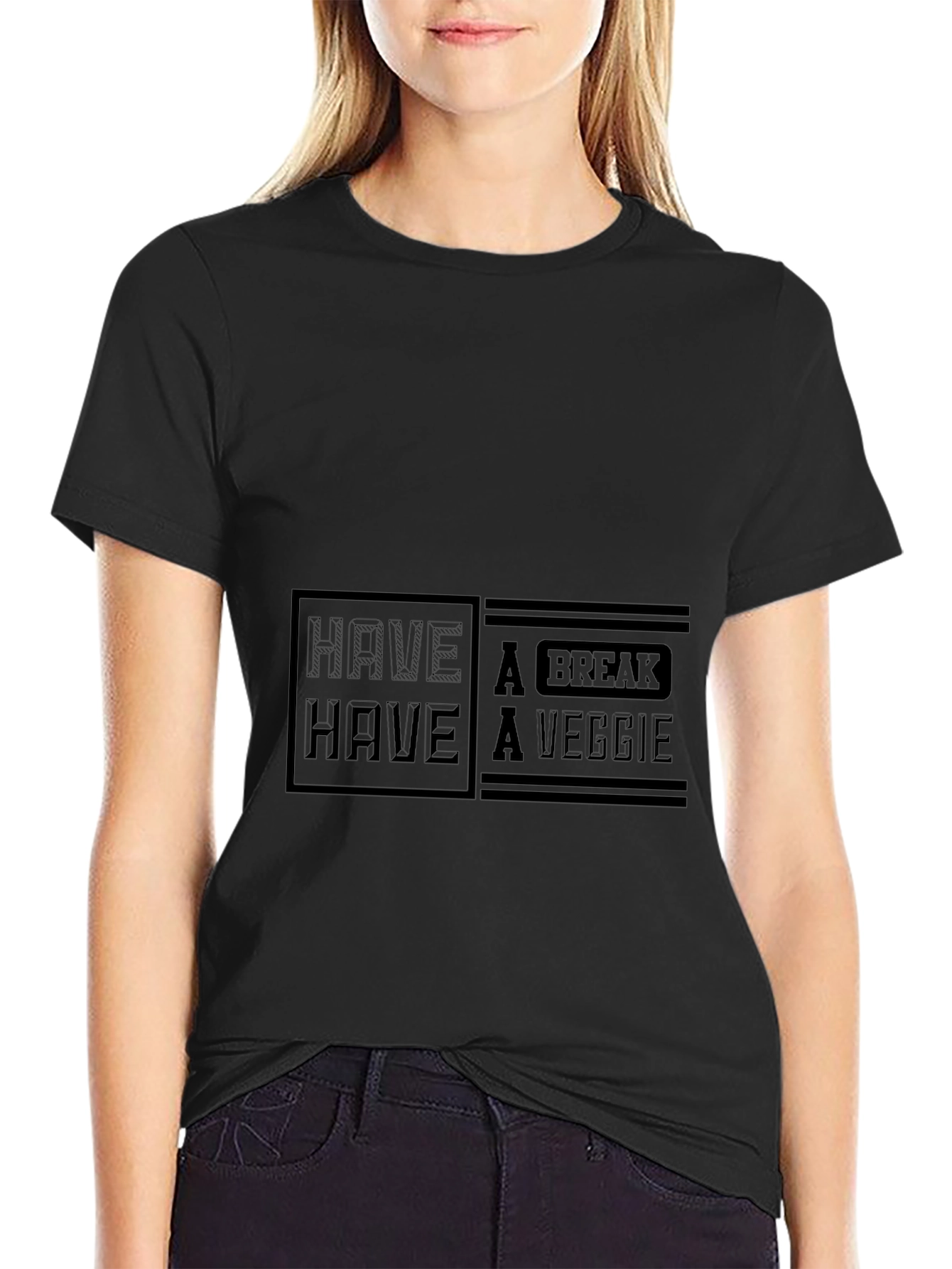 Camiseta Negra Hombre Have a Veggie