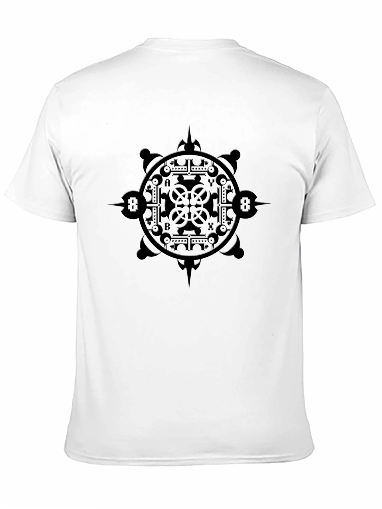 Camiseta Negra Estampada Diseño Geométrico