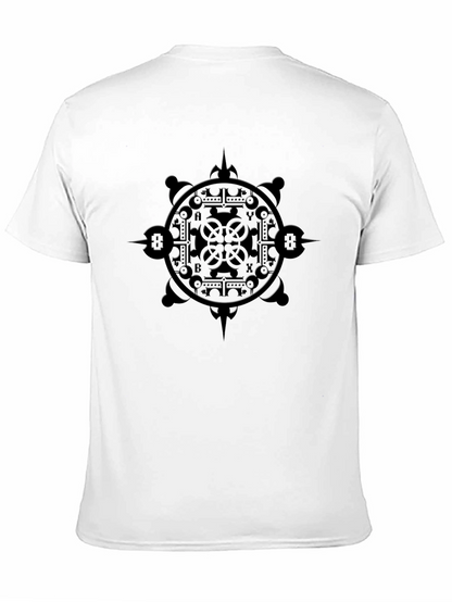 Camiseta Negra Estampada Diseño Geométrico