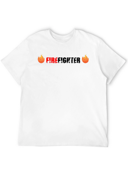 Camiseta Negra Bombero - ¡Con Llamas!