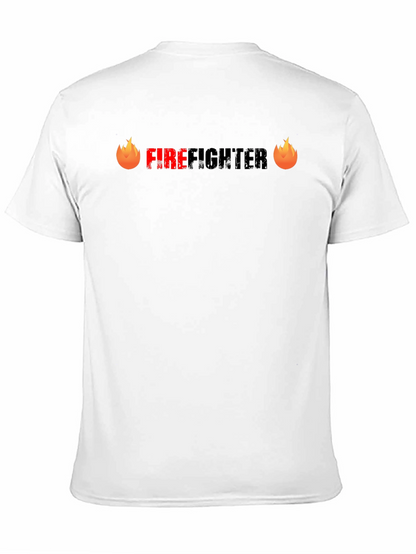 Camiseta Negra Bombero - ¡Con Llamas!