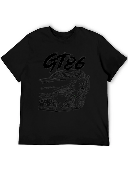 Camiseta Negra GT86 Estampada para Hombre