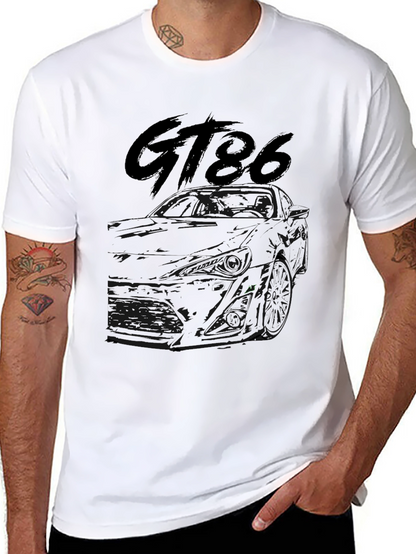 Camiseta Negra GT86 Estampada para Hombre