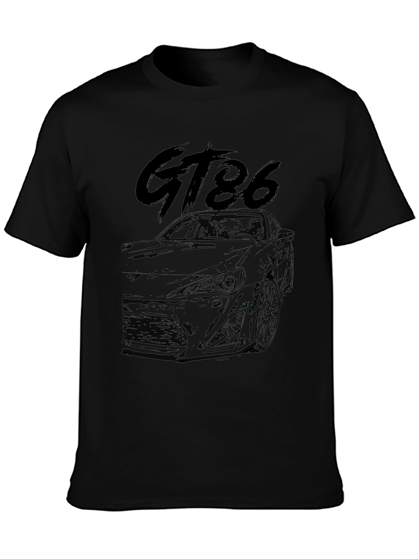 Camiseta Negra GT86 Estampada para Hombre