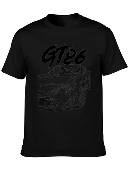 Camiseta Negra GT86 Estampada para Hombre