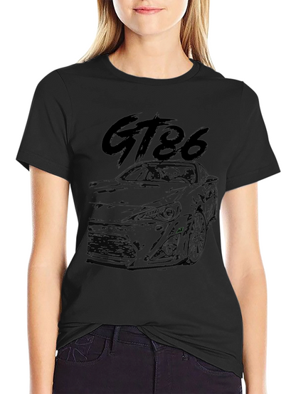 Camiseta Negra GT86 Estampada para Hombre