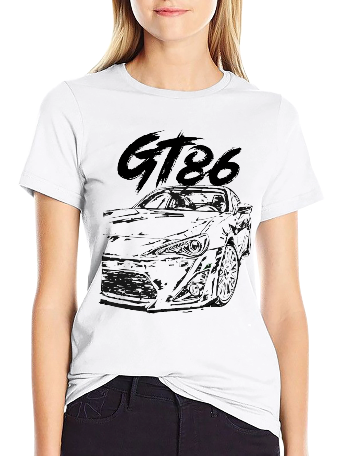 Camiseta Negra GT86 Estampada para Hombre