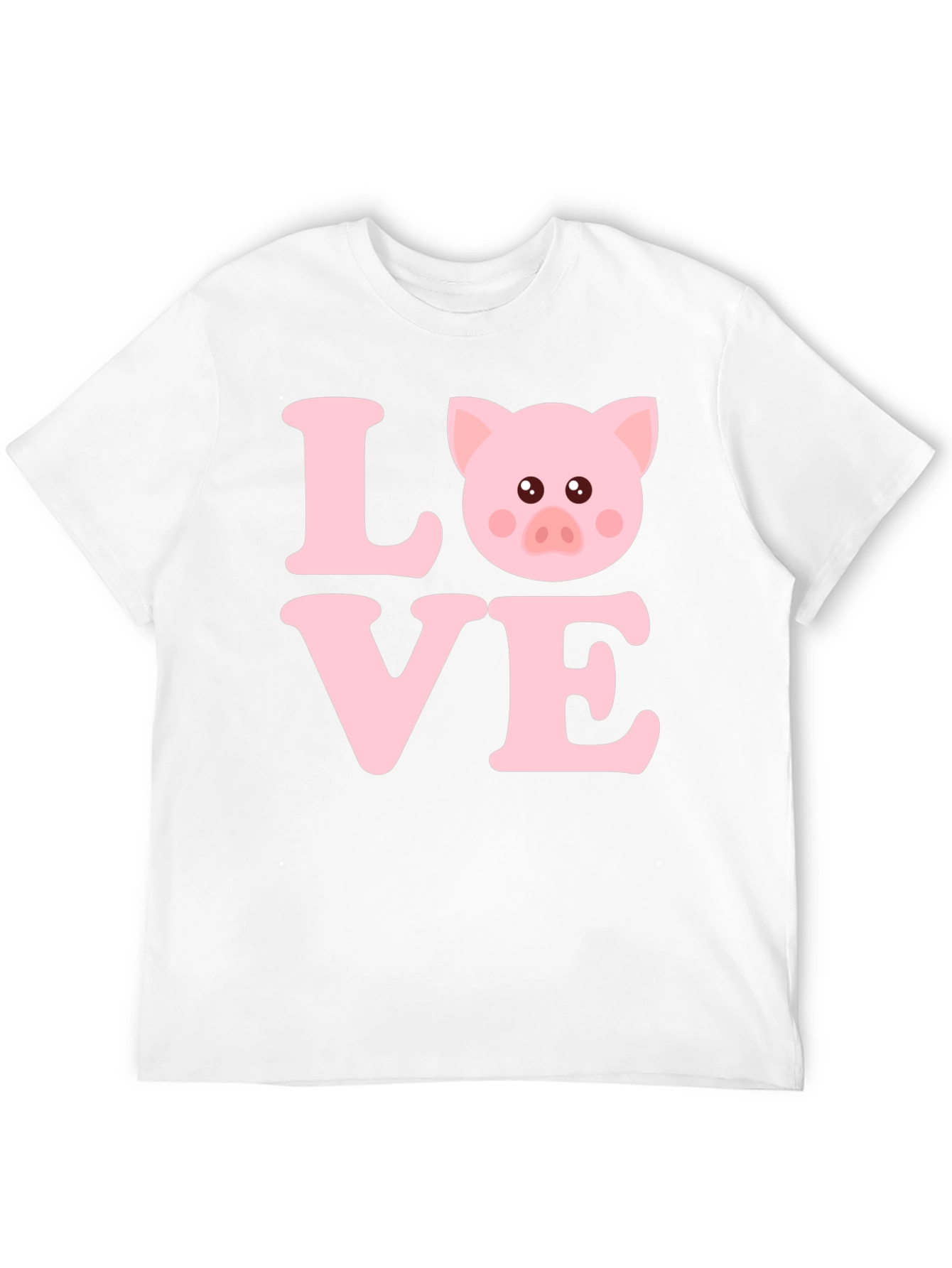 Camiseta Negra con Diseño LOVE PIG