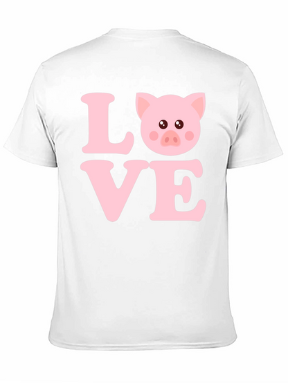 Camiseta Negra con Diseño LOVE PIG