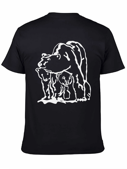 Camiseta Negra con Diseño de Oso Familiar
