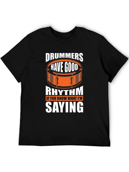 Camiseta Negra Divertida para Bateristas
