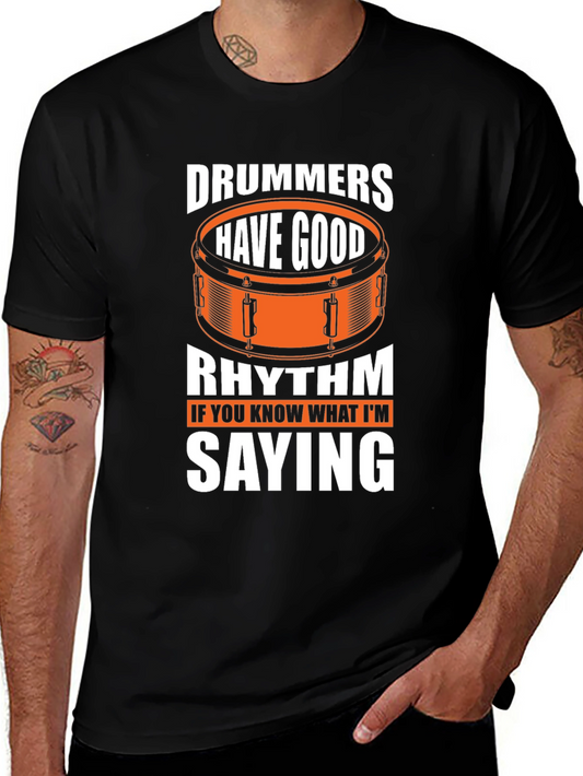 Camiseta Negra Divertida para Bateristas