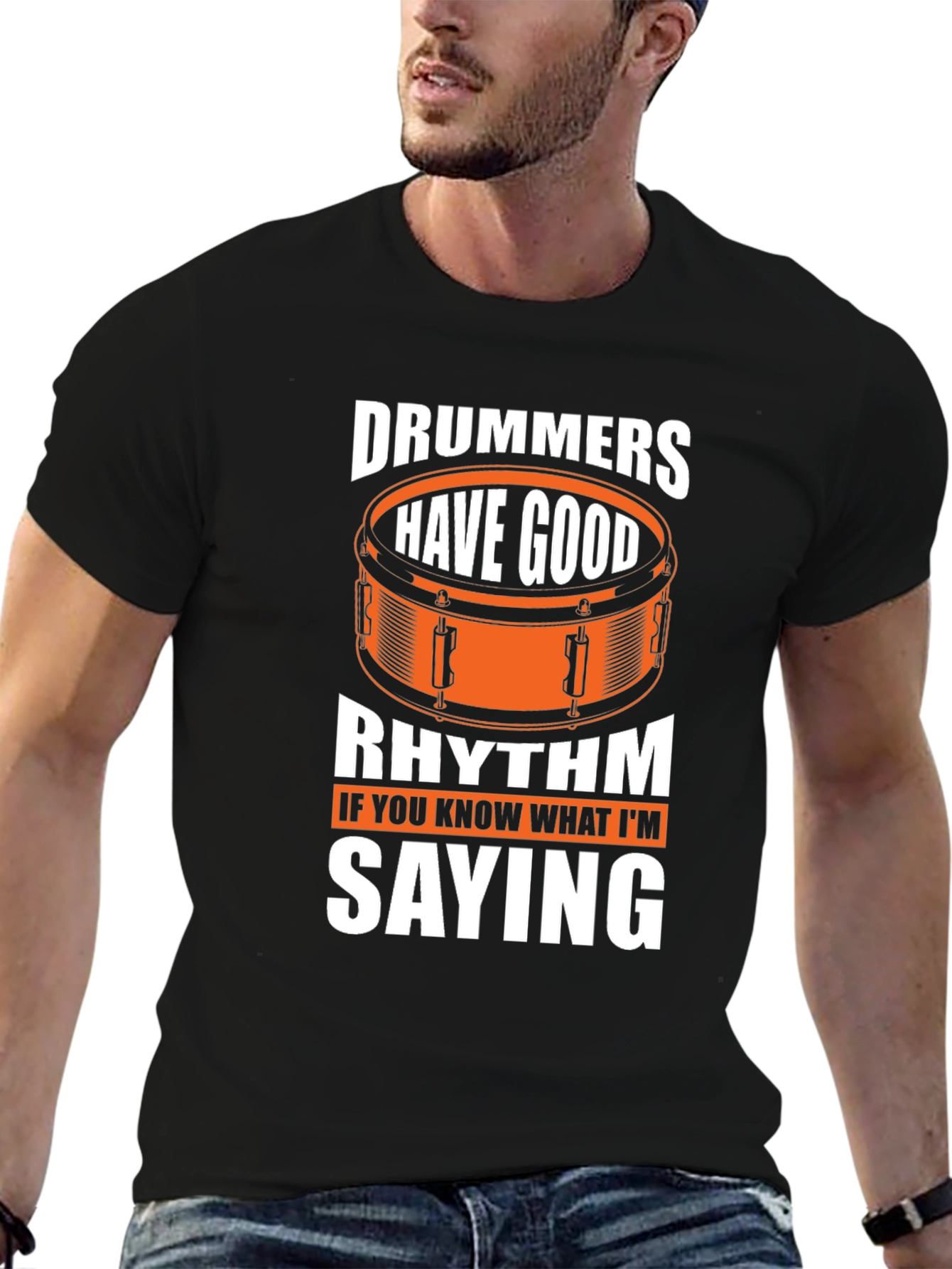 Camiseta Negra Divertida para Bateristas