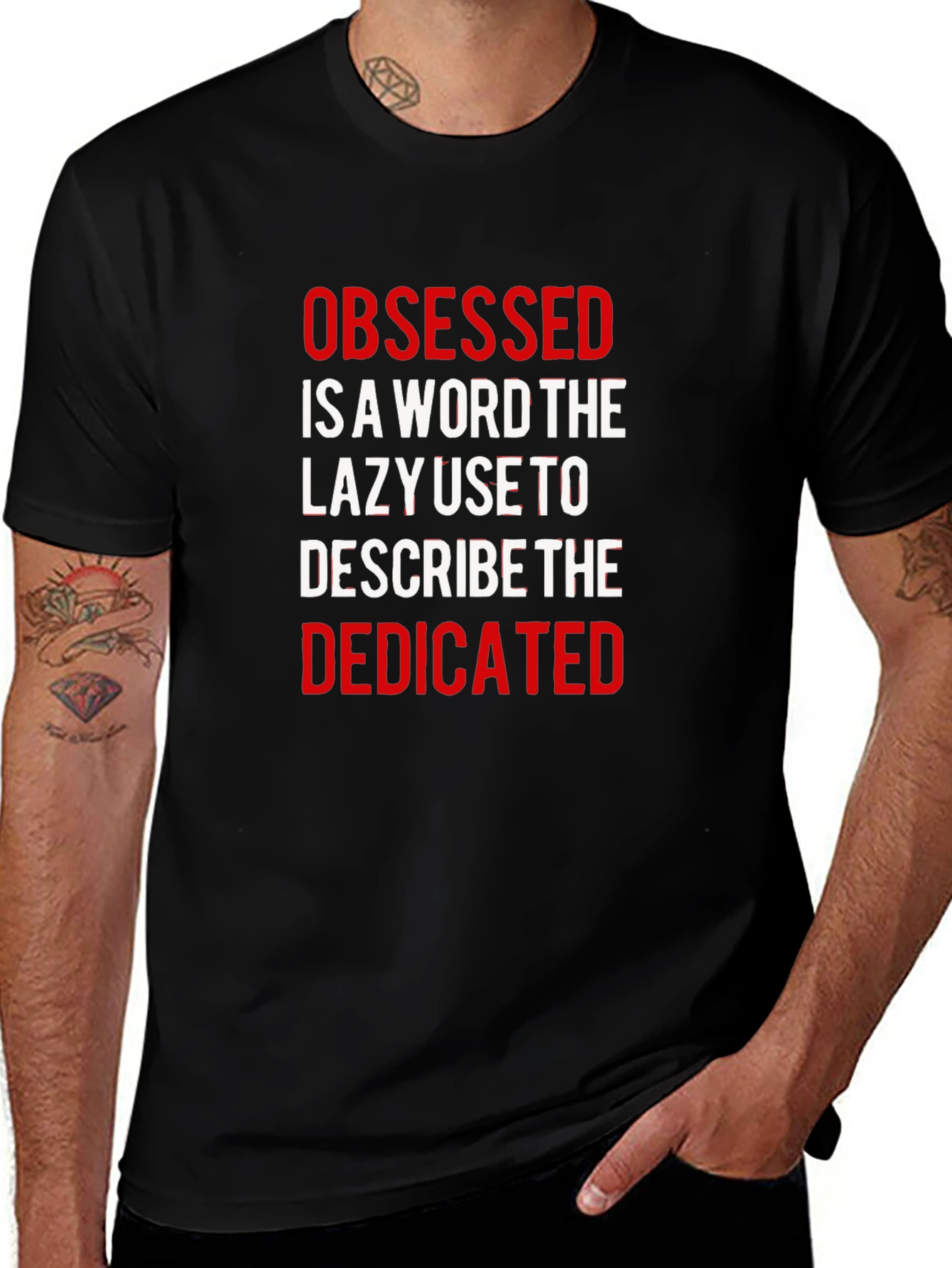 Camiseta Negra: Obsesionado vs Dedicado - Motivacional
