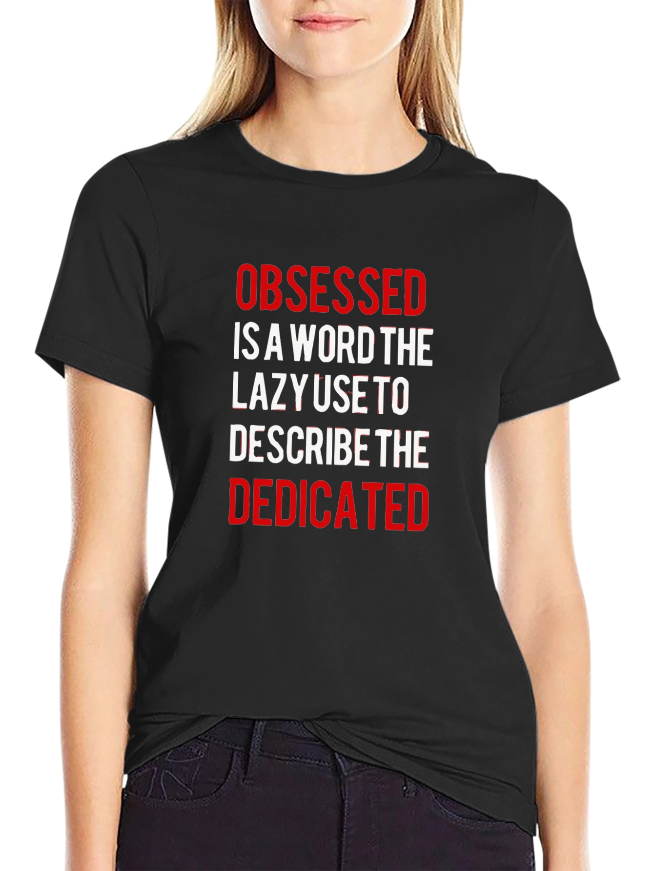Camiseta Negra: Obsesionado vs Dedicado - Motivacional