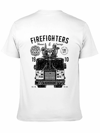 Camiseta Negra Gráfico Bomberos