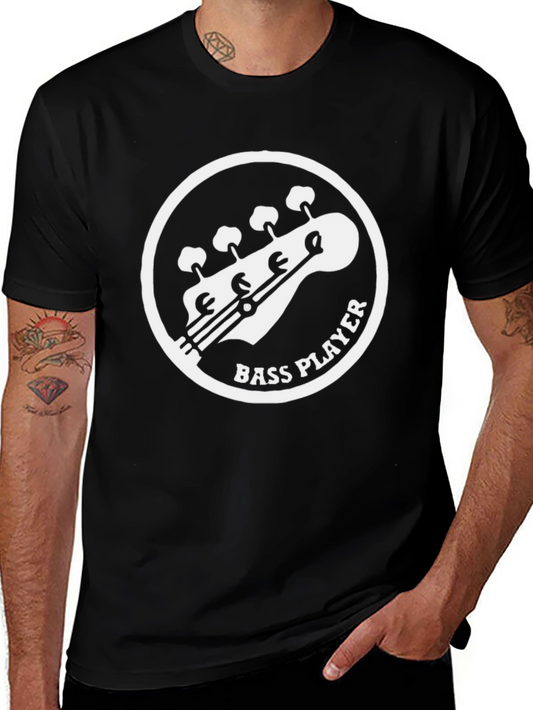 Camiseta Negra Bass Player para Amantes de la Música