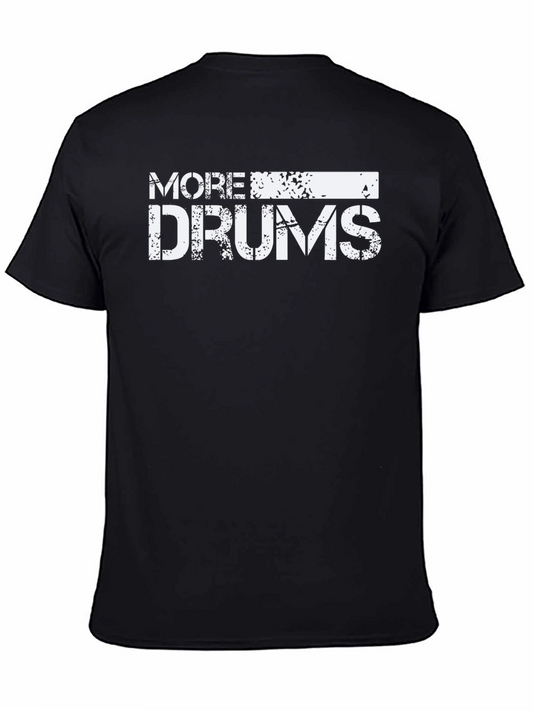 Camiseta Negra More Drums para Amantes de la Música