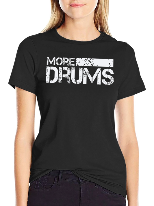 Camiseta Negra More Drums para Amantes de la Música