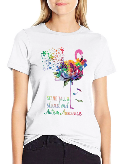 Camiseta Concienciación Autismo - Flamenco Puzzle