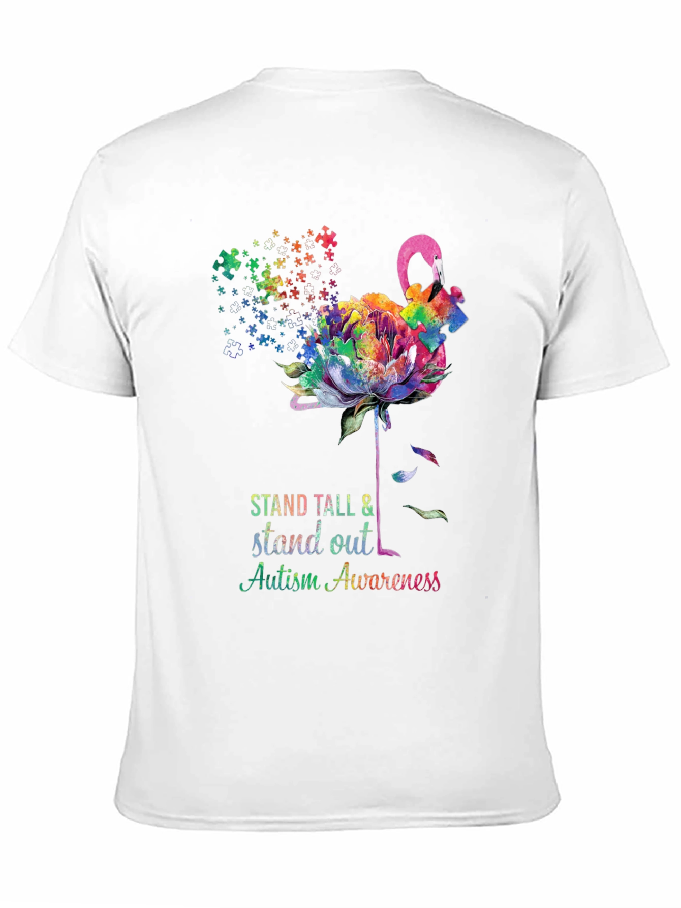 Camiseta Concienciación Autismo - Flamenco Puzzle