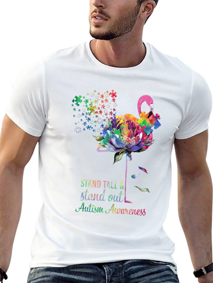 Camiseta Concienciación Autismo - Flamenco Puzzle