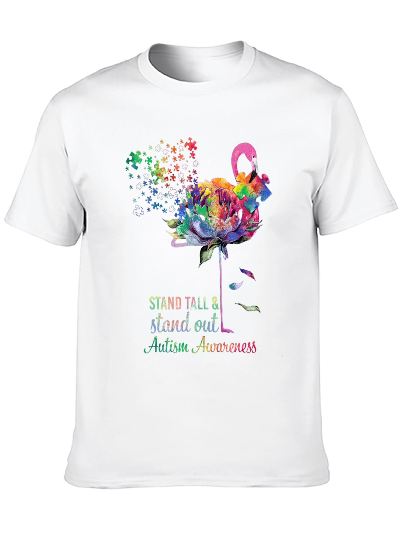 Camiseta Concienciación Autismo - Flamenco Puzzle
