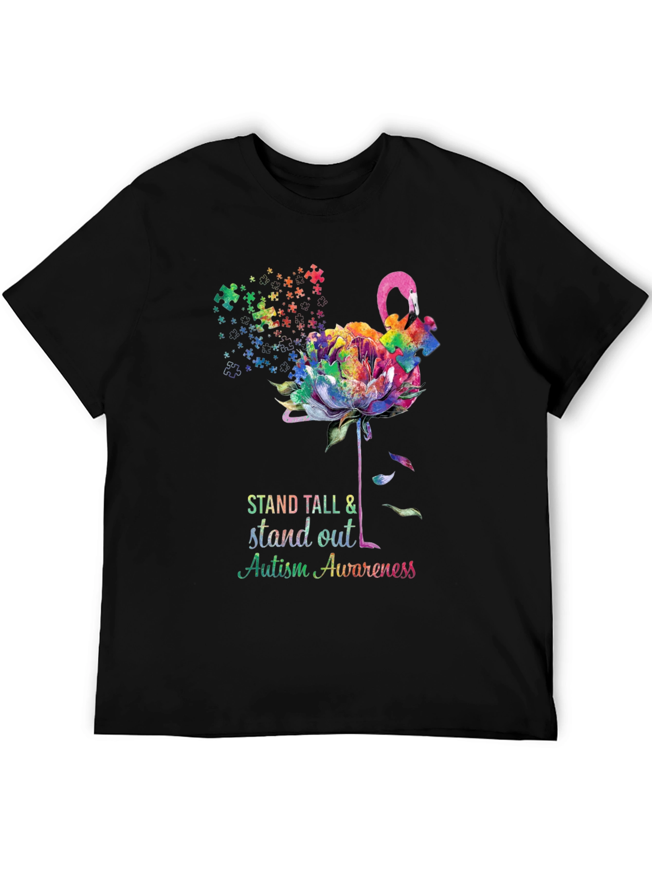 Camiseta Concienciación Autismo - Flamenco Puzzle
