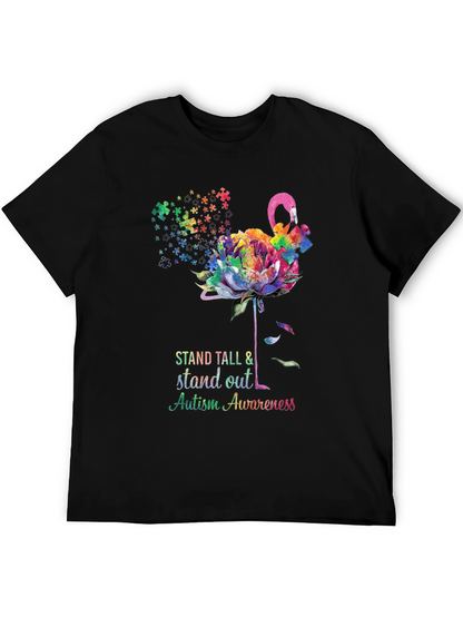 Camiseta Concienciación Autismo - Flamenco Puzzle