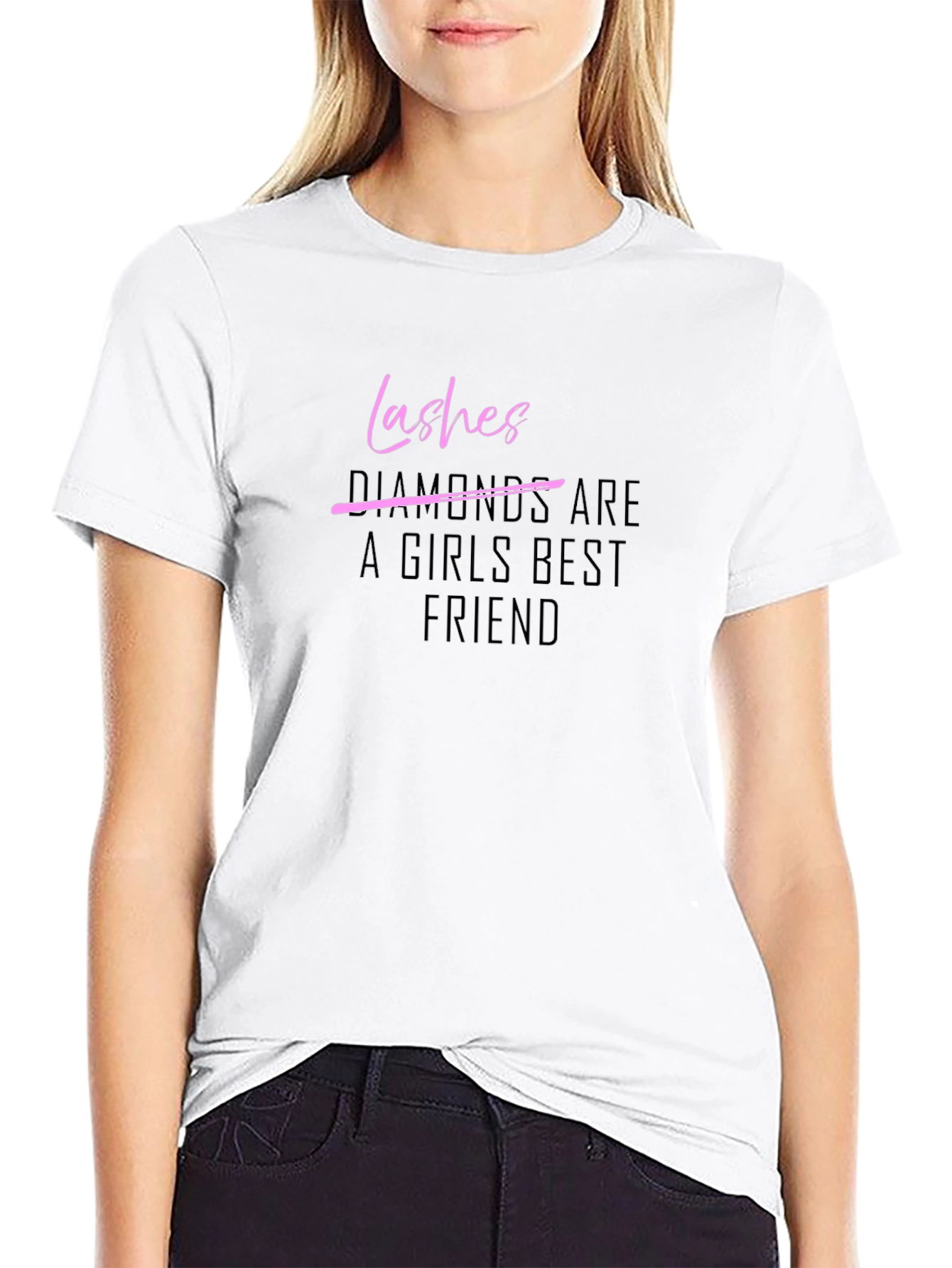 Camiseta Negra Lashes para Mujer