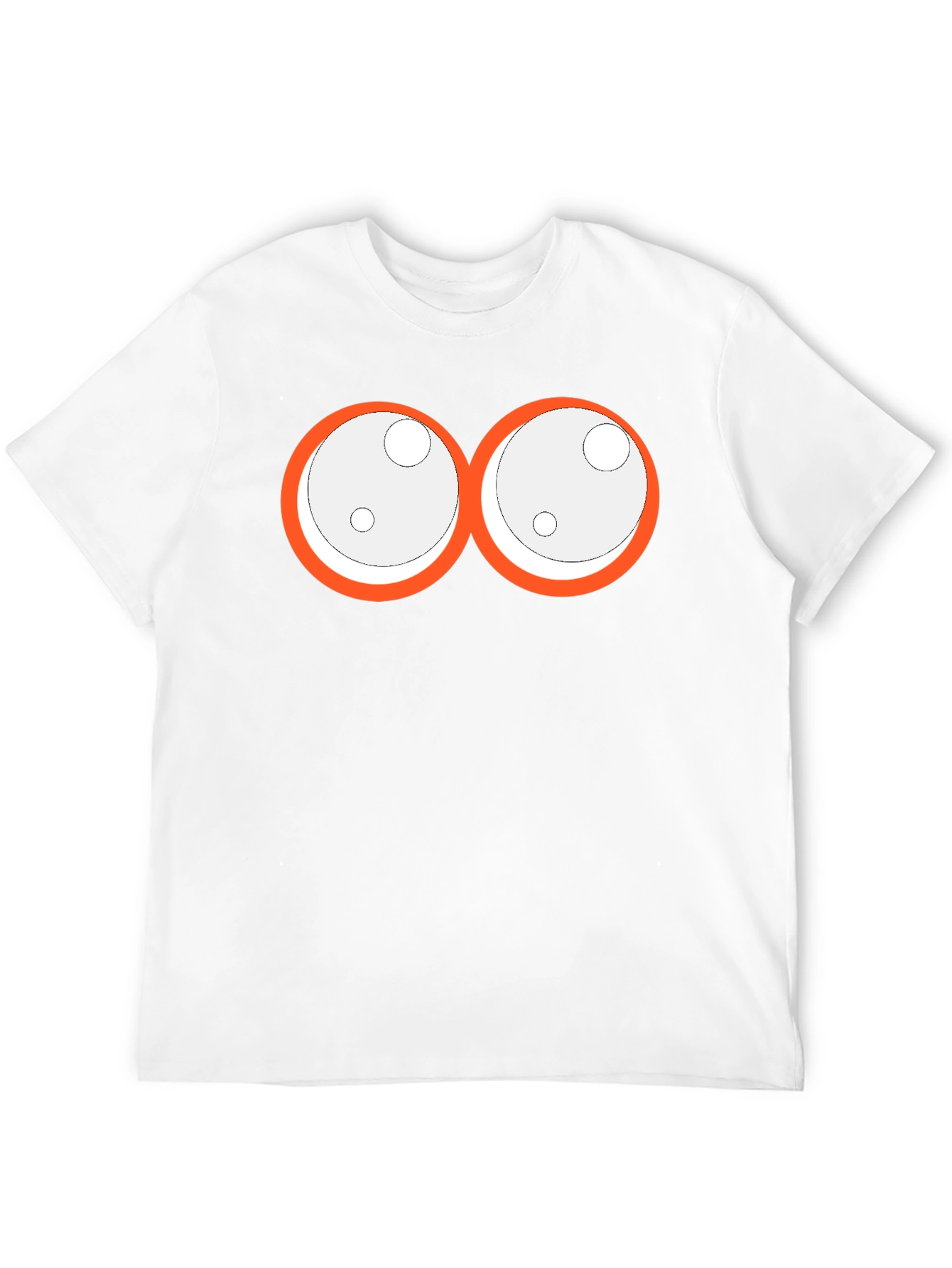 Camiseta Negra con Ojos de Dibujos Animados Naranja