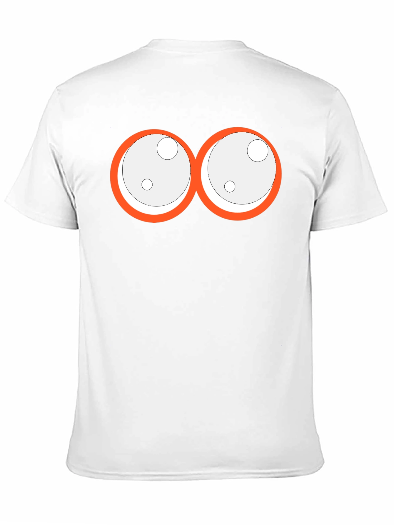 Camiseta Negra con Ojos de Dibujos Animados Naranja