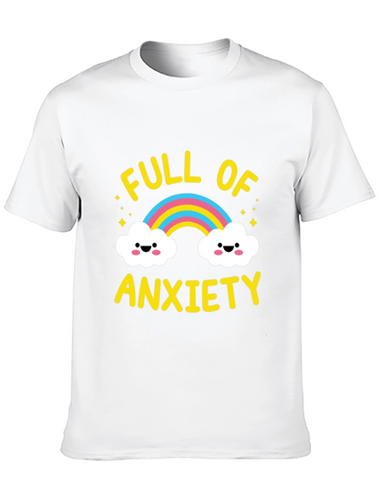 Camiseta Negra Full Of Anxiety con Arcoíris