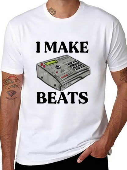 Camiseta Negra I Make Beats - Diseño Musical