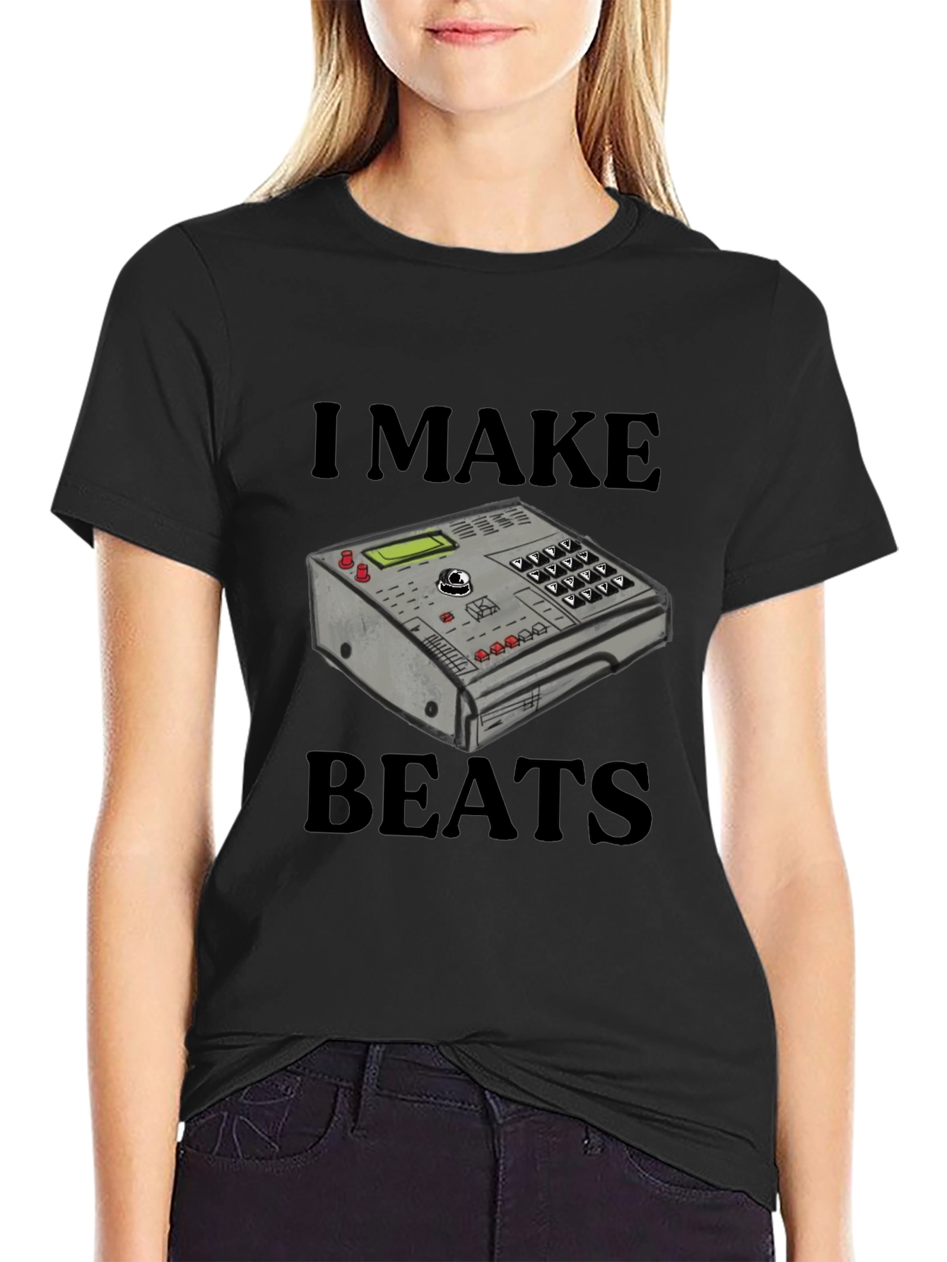Camiseta Negra I Make Beats - Diseño Musical