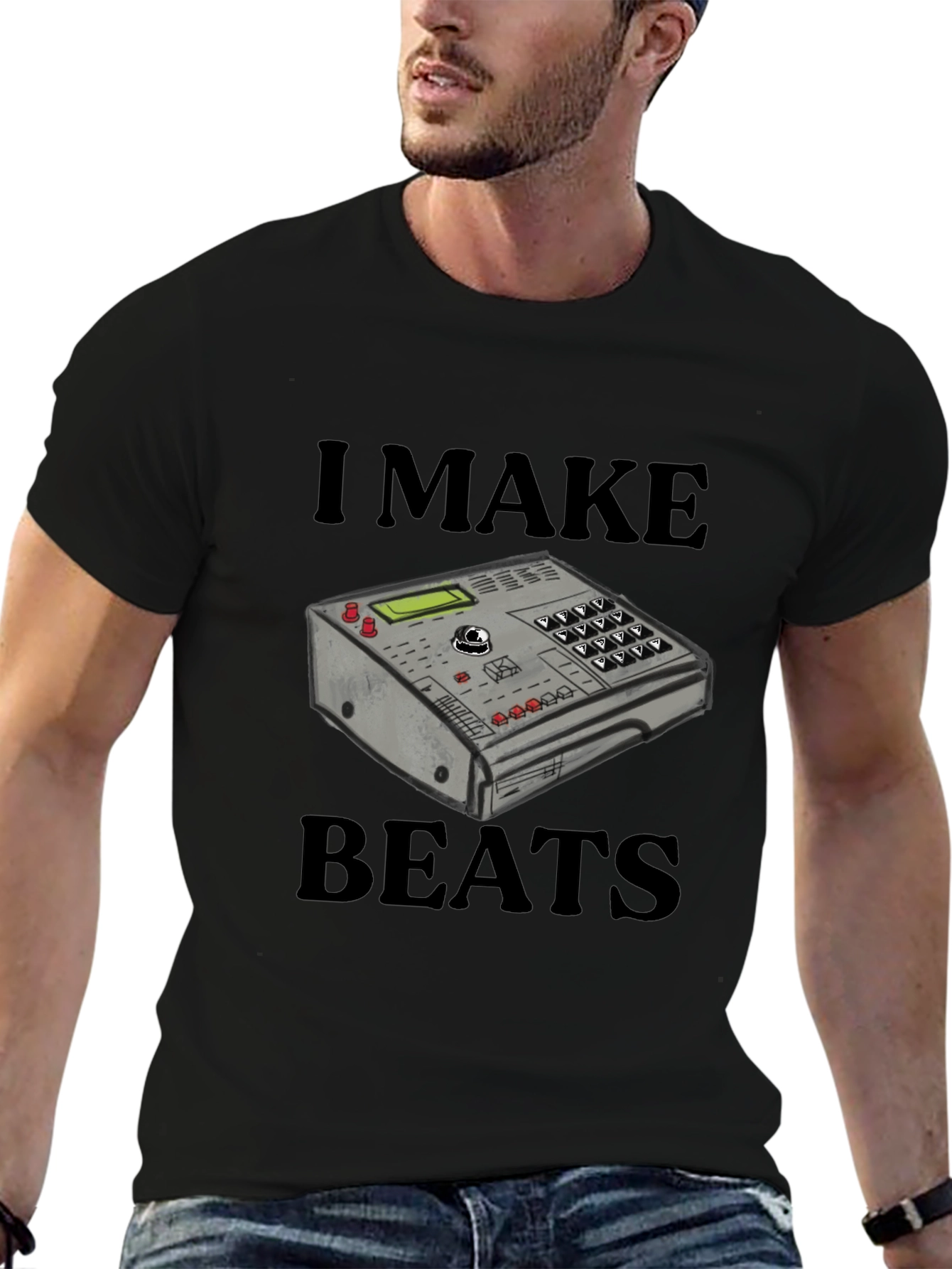 Camiseta Negra I Make Beats - Diseño Musical