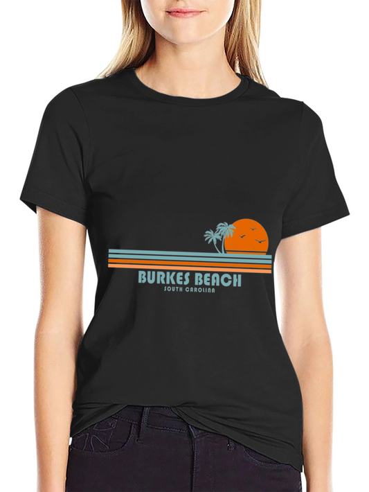 Camiseta Negra Burkes Beach Carolina del Sur