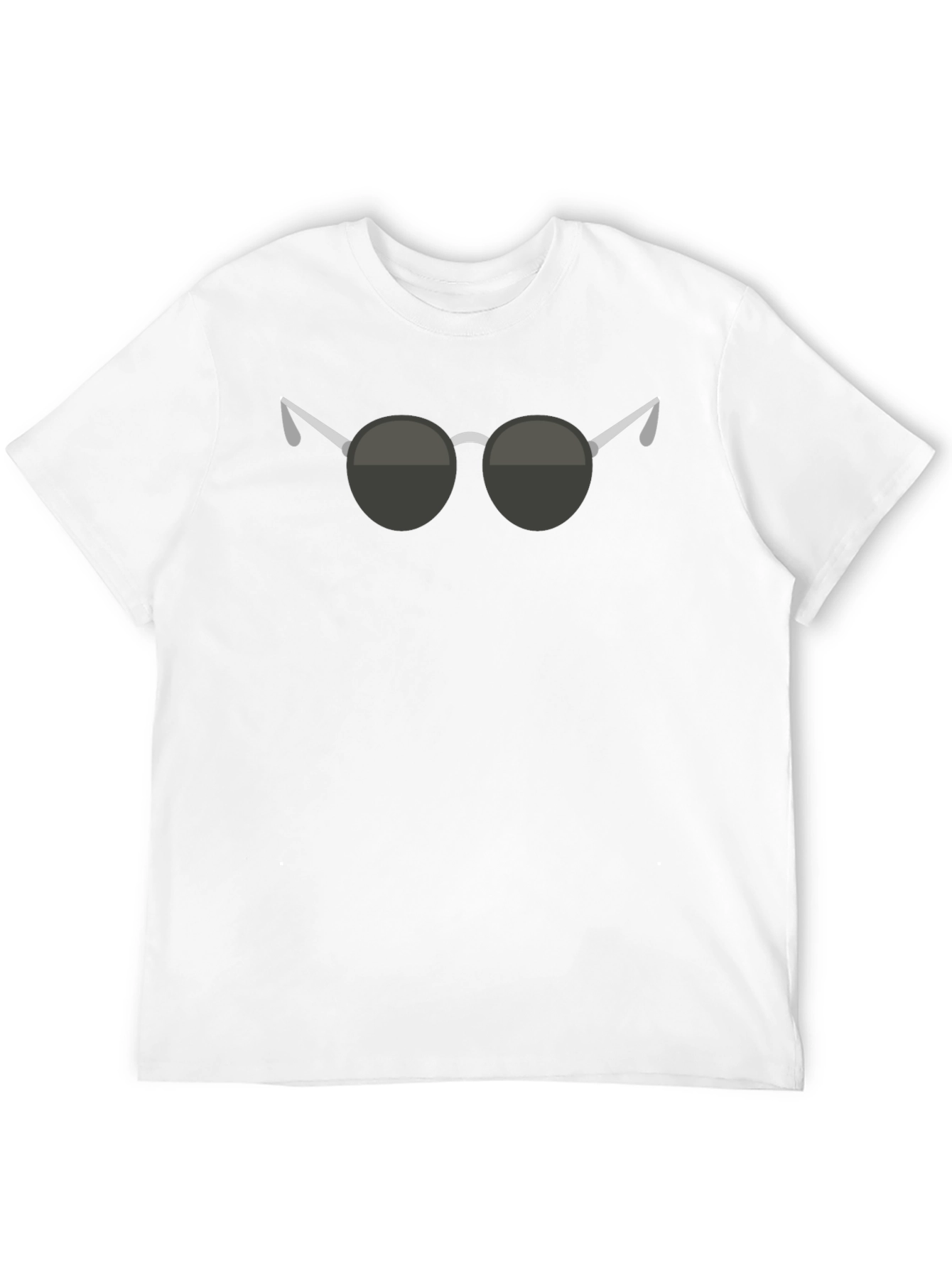 Camiseta Negra con Diseño de Gafas Redondas