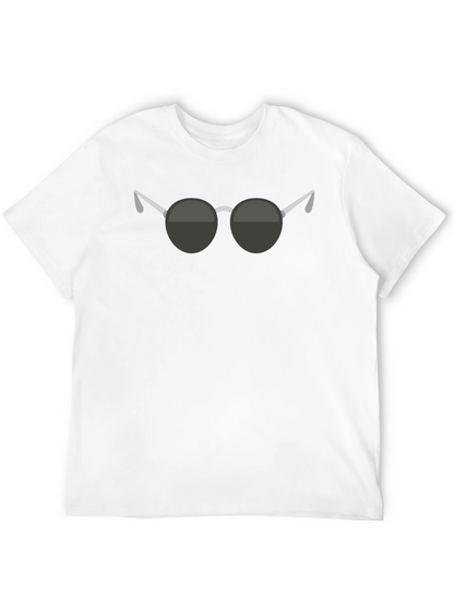 Camiseta Negra con Diseño de Gafas Redondas